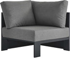 Modway Tahoe Aluminum Outdoor Sectional Corner Chair in Gray Charcoal - Image 3