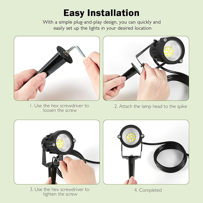 Outdoor Spotlight Cool White 6000K, 10W LED Spot Lights Outdoor - Image 5