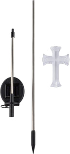 Alpine Corporation 34" Tall Outdoor Solar Powered Cross Pathway Light Stakes - Image 2