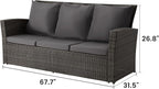 Wisteria Lane All Weather Wicker Patio Couch, 3 Seats Patio Sofa - Image 2