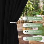 HolidayIdeas Outdoor Curtains for Patio Waterproof, 8 Panels - Image 3