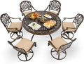 7-Piece Cast Aluminum Patio Furniture, Patio Dining Set by Unknown
