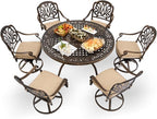 7-Piece Cast Aluminum Patio Furniture, Patio Dining Set by Unknown
