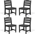 SERWALL Outdoor Dining Chairs Set of 4, All-Weather HDPE Patio Chair by SERWALL