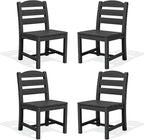 SERWALL Outdoor Dining Chairs Set of 4, All-Weather HDPE Patio Chair by SERWALL