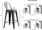 AC Pacific 24” Metal Barstool Set of 2 – Country Rustic Style - Image 3