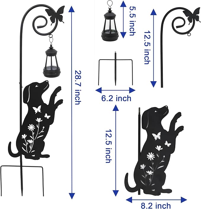 Solar Dog and Cat Lantern Garden Stakes - Image 4