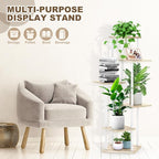 6 Tier Wood Tall Plant Stand Metal Rack Indoor, Planter Shelf Display Rack - Image 3