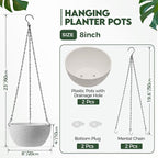 T4U 8 Inch Hanging Planters for Indoor Plants, 2 Pack Hanging Planter, Hanging - Image 6