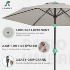 JEAREY 7.5FT Patio Umbrella Market Table Umbrella - Image 3