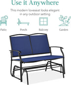 Best Choice Products 2-Person Outdoor Patio Swing Glider Steel Bench Loveseat - Image 7