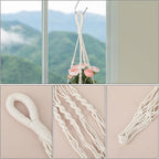 2 PCS Macrame Plant Hanger Indoor Hanging Plant Holder Hand-Woven Cotton Rope - Image 2