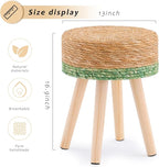 Handwoven Outdoor Ottoman, Water Hyacinth Pouf Round Patio Footstool - Image 2