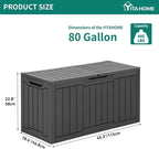 YITAHOME 80 Gallon Outdoor Storage Box, Large Waterproof Resin Deck Box - Image 6