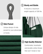 Halalona Hammock Chair Hanging Hammock Chair Rope Swing 2 Cushions - Image 3