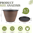 4 Pack 8 inch Plant Pot, Plastic Pots - Image 2