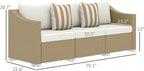 Outsunny 3 Seater Patio Sofa, Wicker Sofa - Image 3