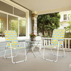 VINGLI Patio Lawn Webbed Folding Chairs Set of 4, Outdoor Beach Chair Portable - Image 7