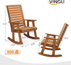 VINGLI Wooden Rocking Chair - Image 3