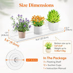 Lifewit Window Plant Floating Shelves 14.6x3.6, 4 Pack Acrylic Suction Cup Shelf - Image 3