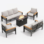 Aoxun Aluminum Outdoor Patio Furniture Set, 8-piece Outdoor Sectional - Image 8