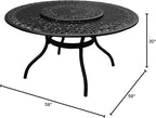 Oakland Living Ornate Outdoor Mesh Aluminum 59-in Black Large Round Patio - Image 2