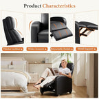 Sweetcrispy Recliner Chair PU Leather Recliner Sofa No Massage, Home Theater - Image 6