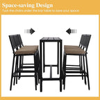 Outdoor Patio Bar Set, Bar Height Patio Dining Set, Weather-Resistant Bistro - Image 5