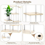 7 Tier Plant Stand Indoor, Thickened Metal Wood Corner Plant Shelf Stands - Image 3