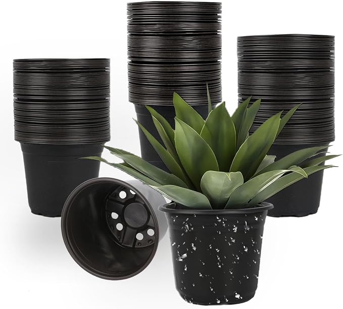 100 Packs 4 Inch Nursery Pots, 4 5 6 Inches Plastic Nursery Pots by TAQIXI