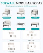 SERWALL HDPE Patio Furniture Set, 2 Pieces Outdoor Sectional Sofa Set, - Image 6
