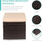 Best Choice Products Set of 2 Wicker Ottomans, Additional Seating, Side Table - Image 5