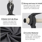 Y- STOP Hammock Chair Hanging Rope Swing Chair, Max 500 Lbs, 2 Seat Cushions - Image 4