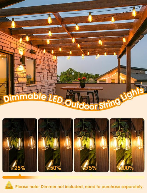 25FT Outdoor String Lights, Patio Lights - Image 2