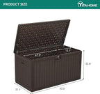 YITAHOME XXL 230 Gallon Large Deck Box, Outdoor Storage - Image 9