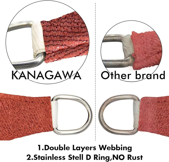 KANAGAWA 7'X9' Rust Red Custom Size Sun Shade Sail Rectangle UV Block Canopy - Image 5