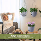 Self Watering Hanging Planters 10 inch, 2 Pack Hanging Flower Pots - Image 6