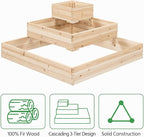 Yaheetech 3 Tier Wooden Raised Garden Bed 44.5'' L×44.5″ W×20.5″ H - Image 7