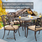 7-Piece Cast Aluminum Patio Furniture, Patio Dining Set - Image 3