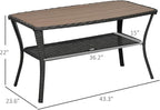 Outsunny PE Rattan Outdoor Coffee Table - Image 3