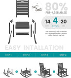 SERWALL Outdoor Rocking Chair Set of 2, Oversized Rocking Chair - Image 7