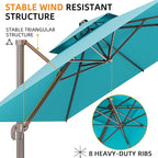 9' X 12' Cantilever Outdoor Patio Umbrellas - Image 6