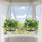 ARTORA 2 Pack Metal Plant Hanger, Modern Plant Hanging Basket Decorative Black - Image 4