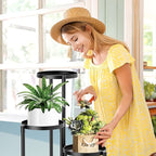 3 Tier Metal Corner Plant Stand Indoor Outdoor, Heightened widened 30'' Tall - Image 7