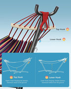 Double Hammock with Heavy-Duty Steel Stand, Easy Assembly, 600lbs Weight - Image 4