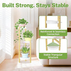 iDavosic.ly 3 Tier Bamboo Plant Stand Indoor Outdoor - Image 5