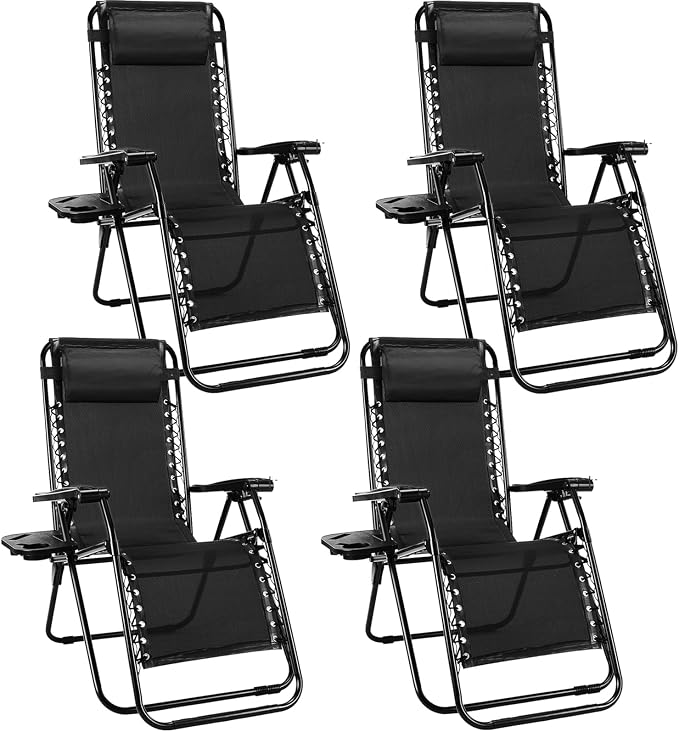 NEWBULIG Zero Gravity Chair Set of 4, Lounge Chair Folding Portable Adjustable by NEWBULIG
