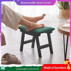 Foot Stool, Bamboo Small Sofa Foot Rest Under Desk, Extra Seating - Image 3