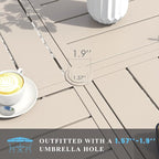 VICLLAX Patio Table and Chair Set of 6, All Weather Metal Round Outdoor Dining - Image 2