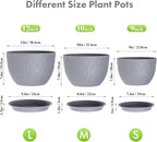 Large Flower Pots 12/10/9 inch, 3 Set Big Plant Pots - Image 2